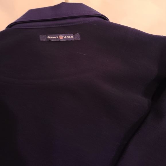 (2002) Gant, Men's Long Sleeve Rugger Fleece, Blue with yellow trim, Size: Small - Picture 5 of 6